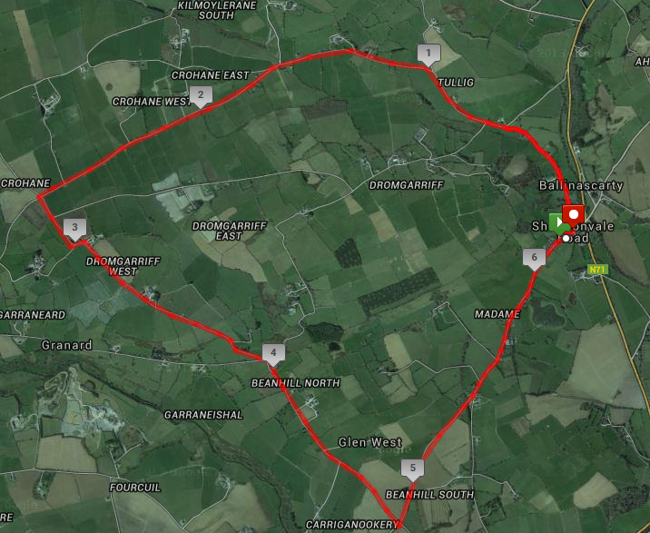 Ballinascarthy 10k Route Map