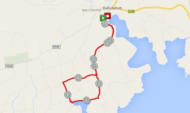 Ballydehob 10k Course Map