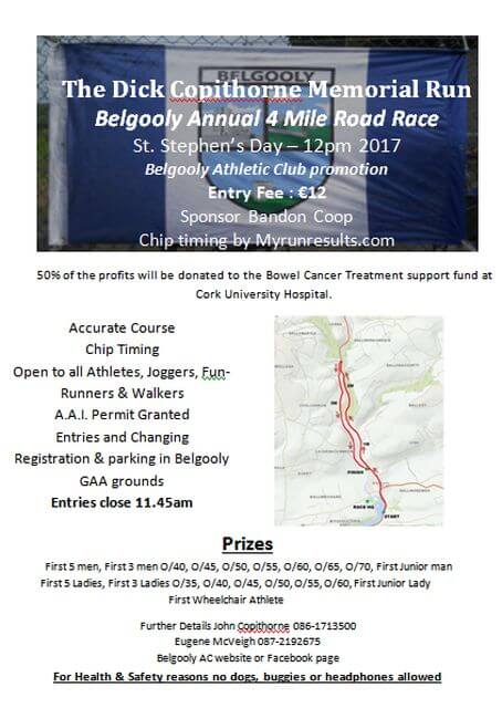 dick copithorne belgooly 4 mile road race flyer 2017