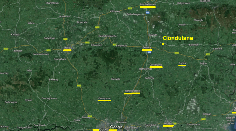 clondullane fermoy location map