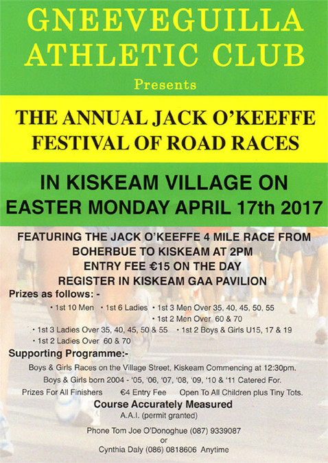 Boherbue Kiskeam Road Race Flyer 2017s