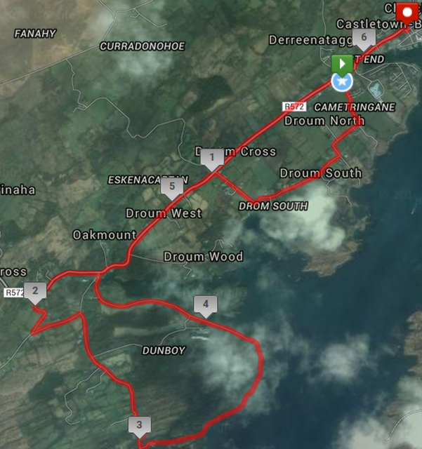 Castletownbere 10k - Wild Atlantic Run - Road & Trail Race Course Route Map