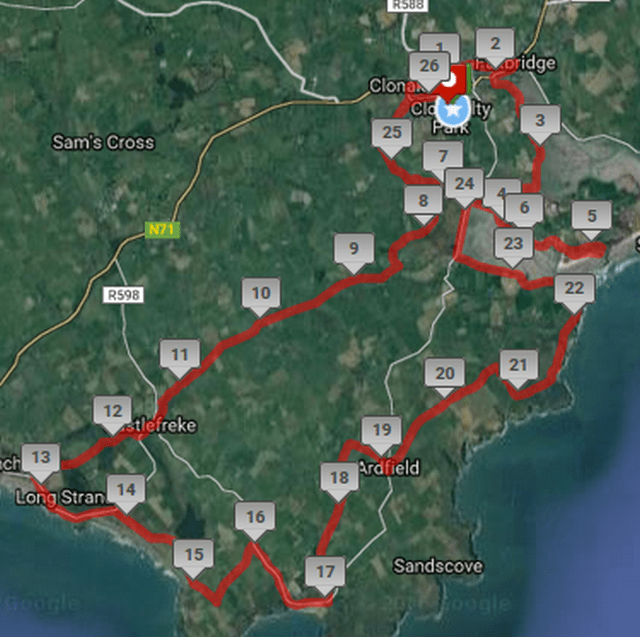 Clonakilty Waterfront Marathon Course Route Map min