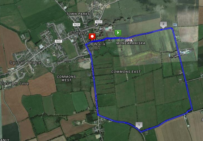 Cloyne Commons 4k Road Race - Course Route Map