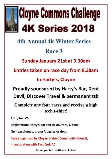 Cloyne Commons Race 3 Flyer 2018