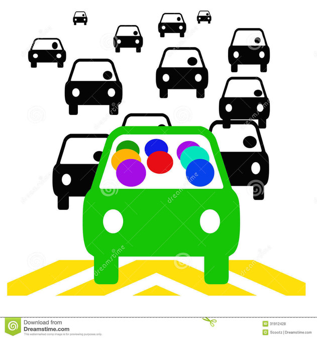 carpool savings green vehicle passengers traffic illustration 31912428