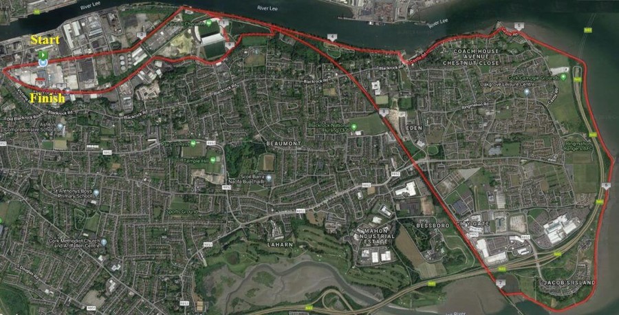 cork city 10 miler route map 2019