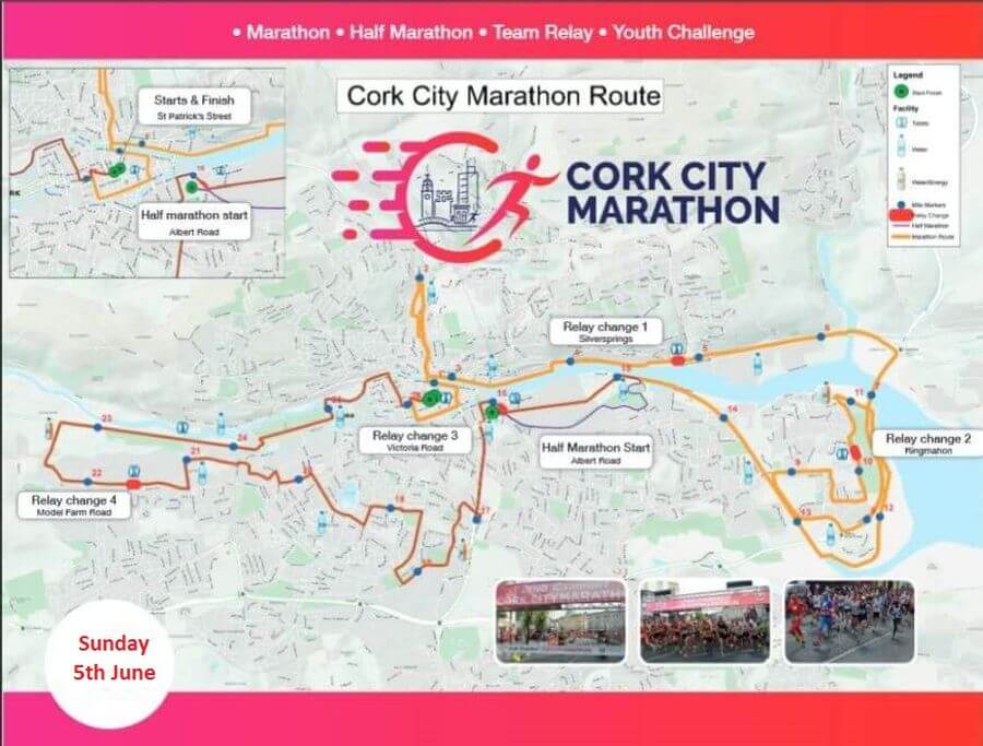 irish examiner cork city marathon course map 2018a