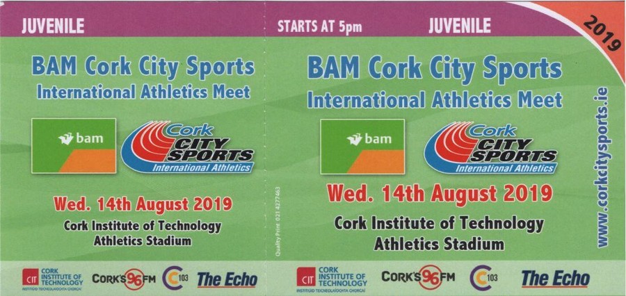 68th cork city sports juvenile ticket 2019