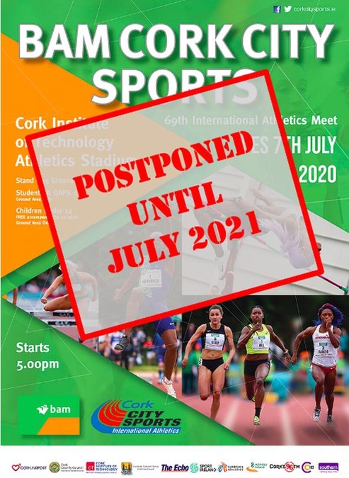 cork city sports postponed until 2021