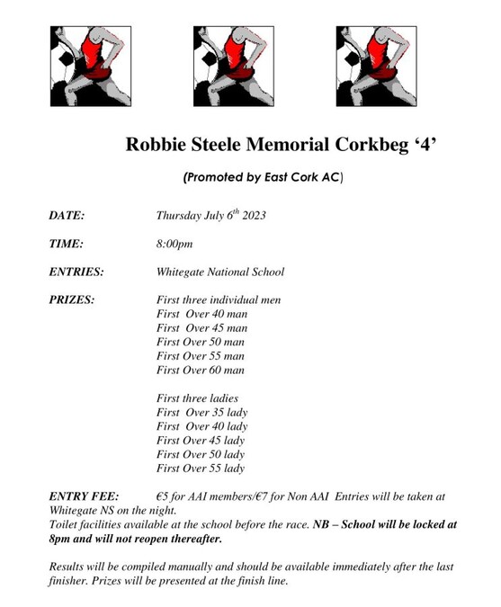 corkbeg 4 mile road race flyer 2023s