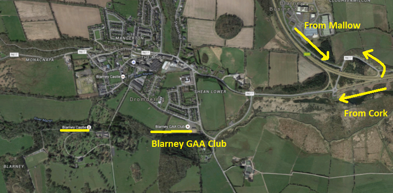 Blarney GAA Club Location