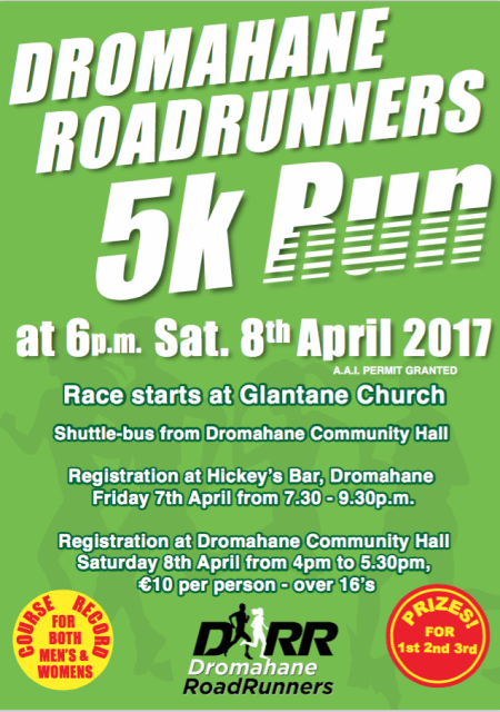 Dromahane 5k Road Race Flyer 2017