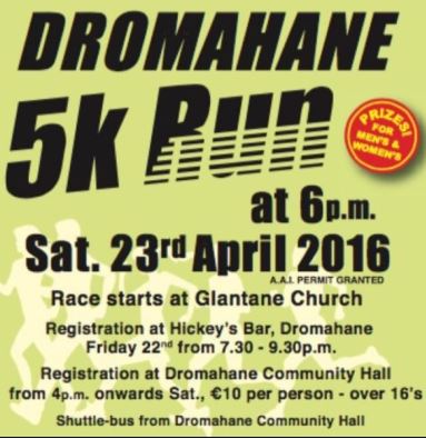 Dromahane 5k Road Race Flyer 2016