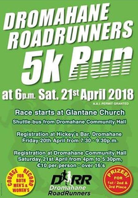 dromahane road runners 5k run flyer 2018