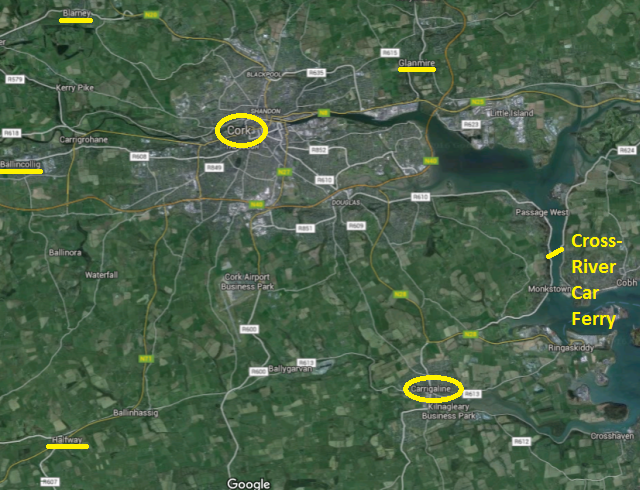 Carrigaline Location Map