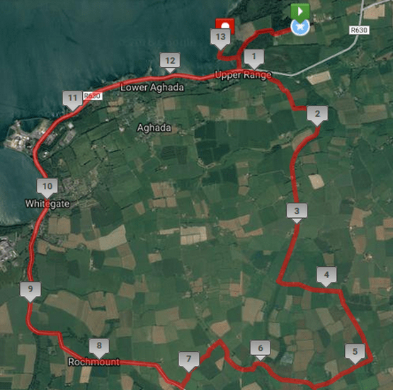 East Cork Harbour Half Marathon Course Route Map min