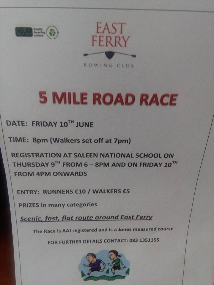 East Ferry 5 Mile Road Race - Event Flyer 2016