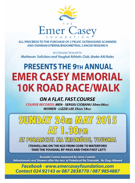 Emer Casey 10k - Race Flyer 2015