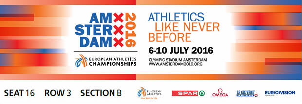 European Athletics Championships - Amsterdam 2016 - Ticket Image