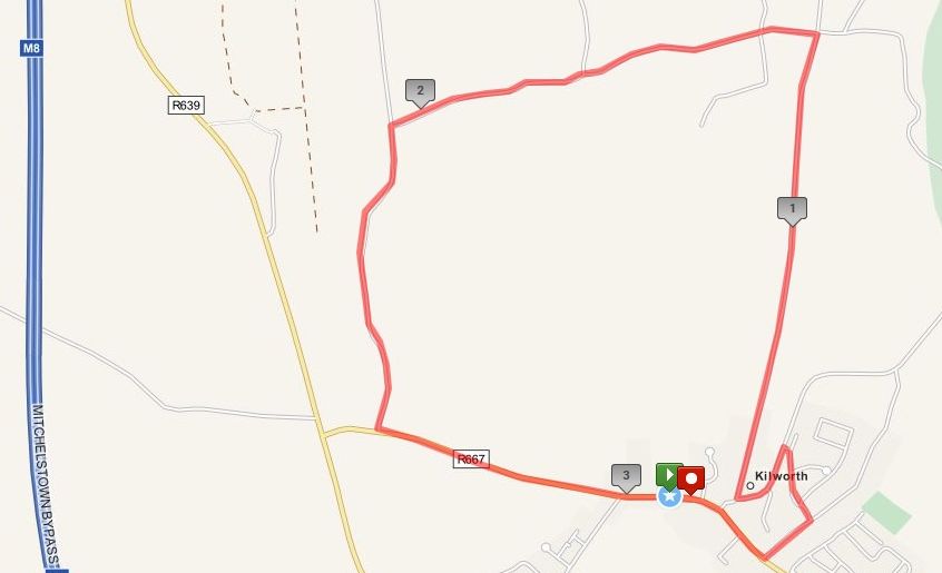 FACE 5k Road Race Route Map
