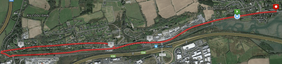 Glounthaune 4 Mile Road Race Course Route Map min