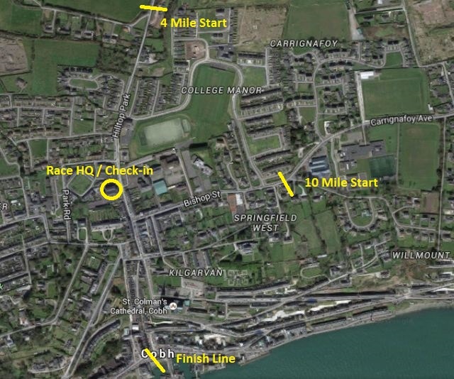 Cobh 10 Start Finish Check in Locations