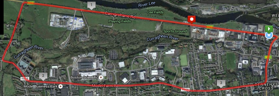 Hello Sunday Morning  4 Mile Road Race - Course Route Map