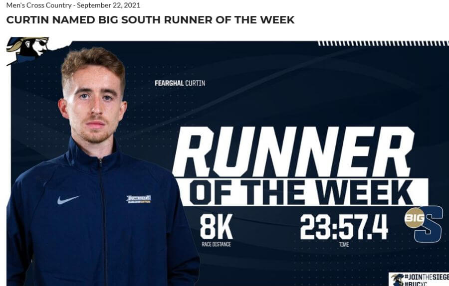 fearghal curtin big south athlete of the week sept 22 2021