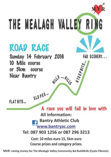 Mealagh Valley Ring 10 Mile Road Race Flyer 2016