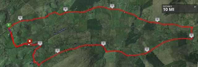 Mealagh Valley 10 Mile Road Race - Route Map