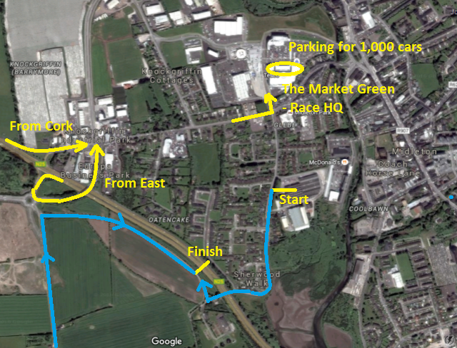 Midleton 5 Mile Road Race - Key Locations 2016