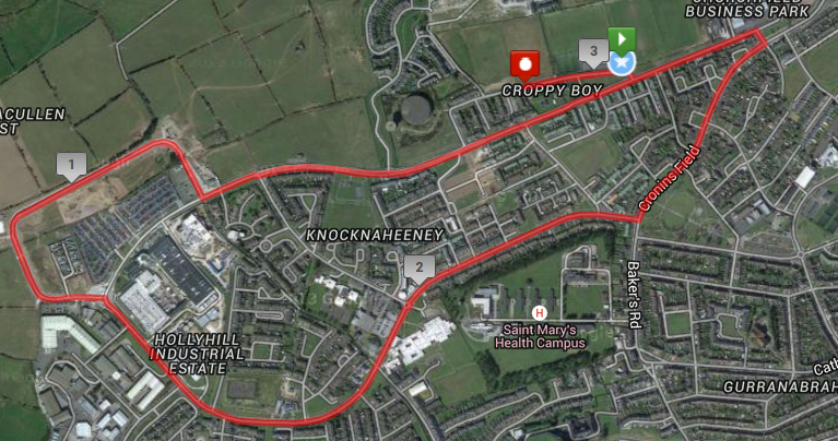 North Mon 5k Road Race - Course Route Map