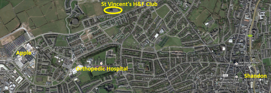 St Vincents H&F Club, Cork - Location