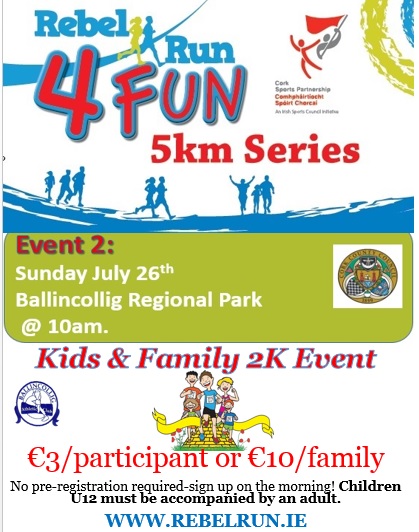 Rebel Run4Fun 5k Race Flyer 2015 - Ballincollig Regional Park