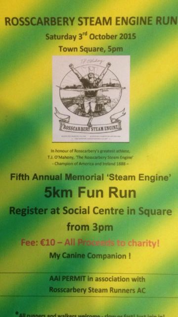 Rosscarbery Steam Engine 5k - Race Flyer 2015