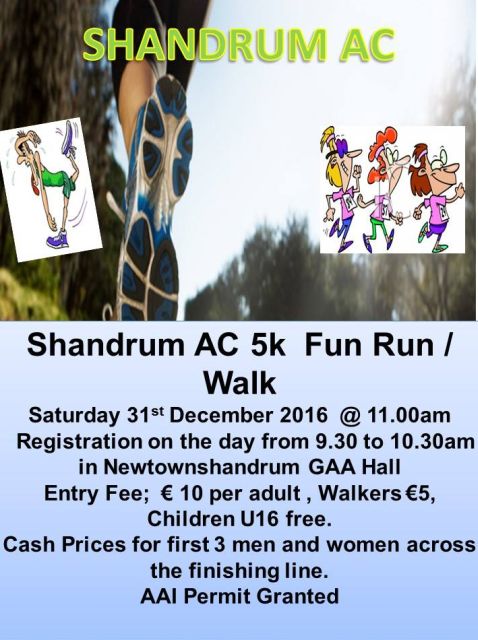 Shandrum 5k Road Race Flyer 2016