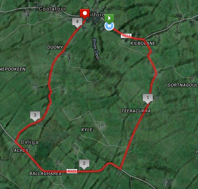 Shane Fitzgibbon Rehab 4 Mile Road Race - Route Map