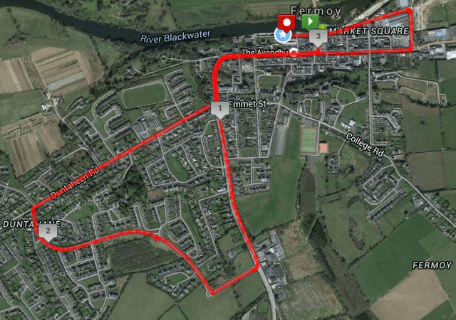 streets of fermoy 5k road race route 2015