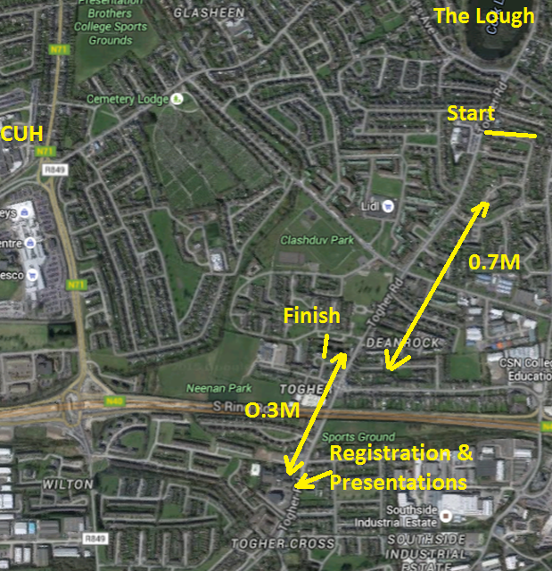 Togher 5k - Key Locations