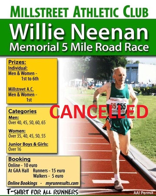 willie neenan memorial 5 mile road race cancelled 2020