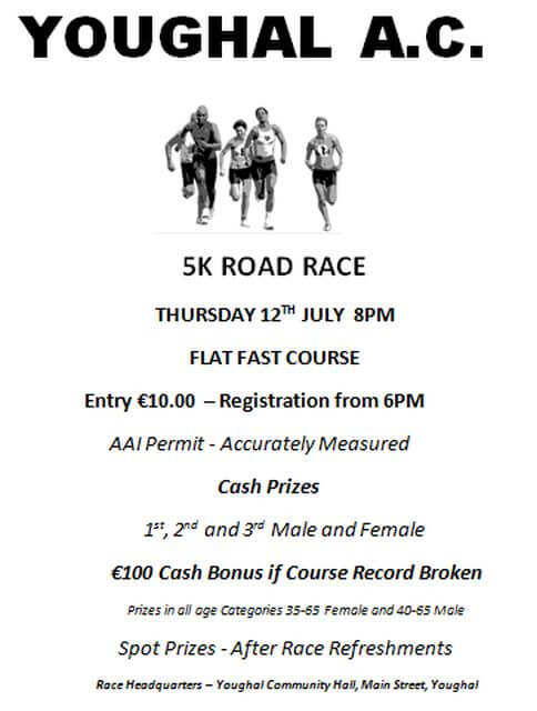 youghal 5k road race flyer 2018