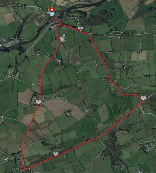 cork athletics registered canovee gaa 7k road race course route map