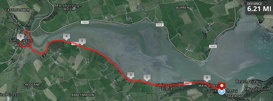 Courtmacsherry 10k Route Map