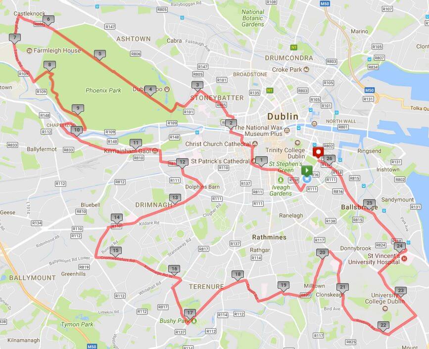dublin marathon 2017 course route map