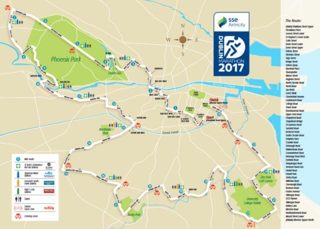 dublin marathon route map technical