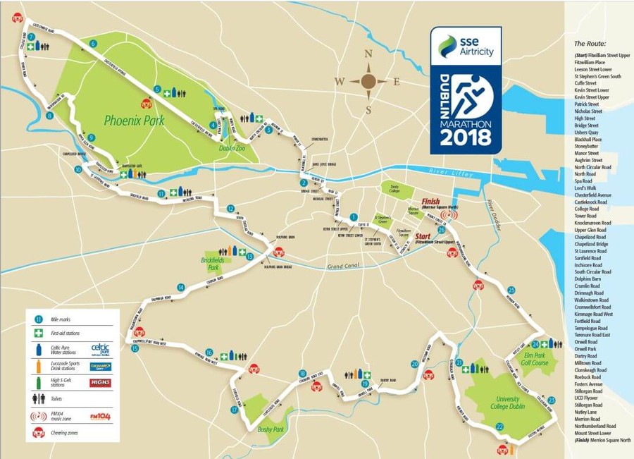 dublin marathon route map 2018b