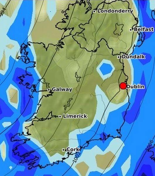 dublin marathon rain forecast midnight fri 28th oct 2022