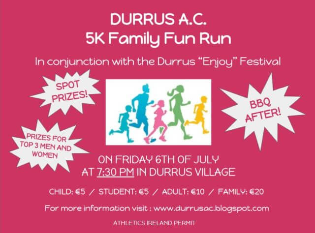 durrus 5k road race flyer 2018