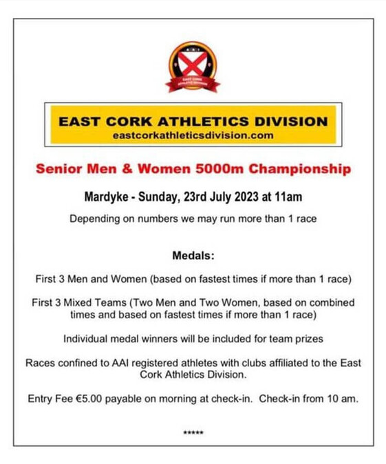 east cork division 5000m championship flyer 2023